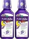 Vicks Pure Zzzs Kidz Melatonin, Kids Melatonin Liquid, Sleep Aid, Drug-Free, Liquid Melatonin 1mg, con camomilla & Lavender, Melatonin Sleep Aids for Kids, Snooze Berry Flavored, 2 Pack, 24 FL OZ
