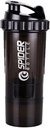5 In 1 bottiglia di Shaker Protein - Bottiglia di Shaker di serie professionale per scuotere di proteine e bottiglia di palestra pre allenamento, con stoccaggio di polvere, vassoio di pedaggio, sfera di miscelazione, tazza di scaglie (nero)
