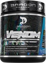 DRAGON PHARMA Venom Extreme Potency Pre-Workout, Laser Sharp Focus + Energy, Performance Intensa, Ingredienti Proven per Vasodilation & Endurance (40 Serve, Blue Raspberry)
