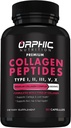 ORPHIC NUTRITION Collagen Peptides capsule per le donne, 1.800 mg Pillole Multi Collagene Tipo I, II, III, V, X - Supporta la salute digestiva Mantenendo forti articolazioni, Tendoni, Ligamenti e Muscoli* 90 Caps