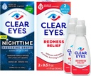 Bundle of Clear Eyes Nighttime Ripristino degli occhi Gocce, Rilievo notturno Gocce asciutte dell'occhio, 0.5 Fl Oz + Occhi chiari Gocce di sollievo dagli occhi, 0.5 oz, Dual Pack