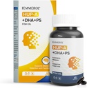 Phosphatidylserine 120mg Omega 3 DHA 60 Softgels con Huperzine A per i bambini anziani salute del cervello e integratori di sostegno cognitivo - Migliorare la funzione del cervello Phosphatidylserine con DHA