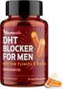 DHT Blocker per gli uomini | Supplemento per la crescita dei capelli con palmetto e biotina di sega - Vitamine per la crescita dei capelli - Ricrescita dei capelli - Integratori naturali per la perdita dei capelli Liquid-Filled - Proprietari miscele di erbe (90 capsule)
