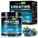 Creatina Gummies per uomini e donne - 120 Conte, 5000mg Creatina Monoidrato, Zucchero Zero, Muscolo Crescita & Forza Booster, Pre-Workout Energy Supplement