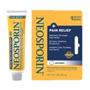 Neosporina + Massima resistenza tripla unguento antibiotico con sollievo del dolore, doppia azione Primo soccorso Cura del dolore, Formula di No-Sting con Pramoxine HCl, Bacitracin Zinc, 1 oz Single Tube