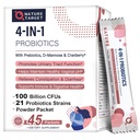 NATURA TARGET Probiotics-for-Women Prebiotics-and-Probiotics-Powder, 100-Billion-CFUs 45-Day-Supply, Donna-Probiotico con D-Mannose e Mirtillo per la salute urinaria