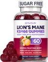 Zucchero gratis Lions Mane Supplemento Gummies con KSM-66 Ashwagandha - Nootropic Supplemento per cognizione, Cervellone, Clarity mentale, Focus & Stress Support - Natural Berry Flavor, Vegan, Made in USA