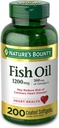 Olio di FIsh di natura Bounty, Integratore alimentare, Omega 3. Supporta la salute del cuore, 1200 Mg, 200 Softgel di rilascio rapido
