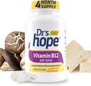 Vitamina B12 1000 Mcg, B12 Vitamine 1000 Mcg Aiuta ad aumentare il metabolismo, la produzione di energia e il supporto del sistema nervoso, 120 Compresse masticabili - 1 Tablet per servire, Non-GMO & Gluten Free