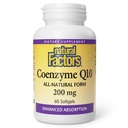 Fattori naturali Coenzyme Q10 - Integratore di supporto antiossidante Supporta la produzione di energia cellulare - Migliora l'assorbimento Aids Funzione cardiaca sana - 200 mg, 60 Softgels (60 Serve)