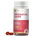 Gummies Prenatal Care | 60 Vegan Pro Gummies | Gummies Yummy con vitamine e minerali prenatali essenziali | 400mcg Acido Folico | Vitamine di gravidanza per le donne per saggio