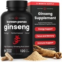 NutraChamps Korean Red Panax Ginseng Capsule | Ginsenosides Extra Strength per Energia, Focus, Performance, Vitality & Immune Support | Estratto di radice di Ginseng coreano (120, Rosso)