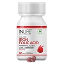 Integratore di acido folico di ferro con vitamina C, E, B12, zinco e selenio per le donne degli uomini - 60 compresse