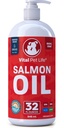 Olio di salmone per cani e gatti - Pelle sana & Cappotto, Olio di pesce, Omega 3 EPA DHA, Integratore alimentare liquido per gli animali domestici, Tutto naturale, Supporta Joint & Bone Salute, Allergia naturale & Inflammation Defense, 32 oz