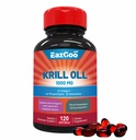 Antartico Krill olio 1000mg, Omega 3 Supplemento, EPA, DHA, Phospholipids e Astaxanthin- 120 Softgels