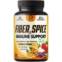 27in1 Fibra e Spice Supplemento - Combinato con Psyllium Organico, Mela Intera, Elderberry & More - Support Mood, Body & Immunity - 90 Capsule per 1 Mese
