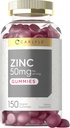 Carlyle Zinc 50mg Gummies | 150 Count | Vegan, Non OGM e Gluten Formula gratuita | Zinc Citrate Integratore alimentare