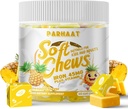 Ferro morbido masticare supplemento con vitamina C | Ananas aromatizzato | Gluten Free | Ferro da stiro per donne uomini e bambini | 60 conte | 2 mesi di alimentazione