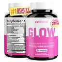 GOBIOTIX Hair Skin and Nails Vitamin Supplement - 10000mcg Pillole di Biotina con Acido Ialuronico, Folate, Ferro, Magnesio e Zinco - Produzione di collagene, Crescita dei capelli - 30 Serve