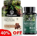 PlantFusion Protein Powder & Organic Women’s Multivitamin Bundle – 21g Plant-Based Protein with BCAAs, Clean Ingredients, & Delicious Flavor Plus 19 Vitamine essenziali per l’energia, l’immunità e il cuore Hea