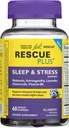 Bach Rescue Plus Sleep & Stress Support Gummies, Integratore alimentare notturno con 1mg Melatonin, Ashwagandha, Camomilla, Lavanda & Vitamina B6, 60 Gummies (Pack of 3)