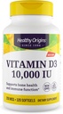 Vitamina D3 10.000 IU (non OGM, alta potenza, supporto Bone, supporto immunitario, senza glutine), 120 Softgels