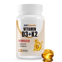 Vitamina D3 K2 (MK7) Integratore di Softgel, Vitamina D3 5000 IU & K2 100MCG con Integratore di Olio MCT, Supporto Immune, Salute di Bone & Teeth, Senza Glutine, Non OGM|90 Softgels