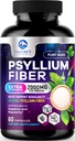Psyllium Husk Fiber Supplemento 1500mg - Vegan Prebiotic, Fibra solubile per il supporto giornaliero della salute e della regolarità, capsule naturali della polvere di Psyllium, senza zucchero, senza OGM & senza glutine - 60 capsule