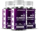 Vitamatic Iron 65 mg Gummies Supplemento per le donne e gli uomini - 60 Vegan Gummies - Great Tasting Iron Gummy Vitamine con vitamina C (3)