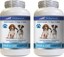 Cappotto sano per cani Cibo - Cani Hair and Coat Complex - Advanced Skin Relief - Buono per unghie - Cani Vitamine per capelli - 2 Bottiglie (120 compresse)