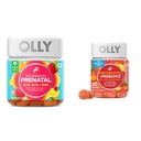 OLLY The Essential Prenatal Gummy Multivitamin, 30 Day Supply (Gummies), Sweet, Folic Acid & Probiotic + Prebiotic Gummy, Digestive Support and Gut Health, 500 Milioni di CFU, Fibra