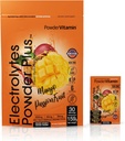 PolvereVitamin Electrolytes Powder Plus, Keto, Mango Passionfruit, Sugar Free, 1000mg Potassium, 120mg Calcium, 120mg Magnesio, Non OGM, Zero Calories, 30 Hydration Packets