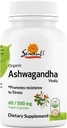 Sewanti Organic Ashwagandha Capsule - Natural Stress Relief & Energy Boost - Integratore alimentare Estratto ad alta potenza 60 Vegan Capsule - 500mg