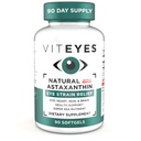 Astaxantina naturale di Viteyes, Allevia Occhi Tired & Strain, Sorgente da Alghe, Idratazione della pelle, Salute del cuore e del cervello, Astaxantina naturale da 4 a 8 mg, 90 Softgels