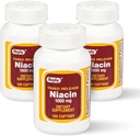 Rugby Timed-Release Niacin 1000mg Integratore alimentare per Adulti per Energia, Circolazione e Supporto Metabolismo, 100 Captabs (Pack of 3)