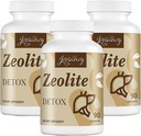 Zeolite Detox Capsule, Carbone Attivato Organico, Argilla Bentonite, 1-2 μm Clinoptilolite, Assorbimento Massimo, Gut Liver Detox Cleanse Full Body per Uomini Donne, 270 Capsule