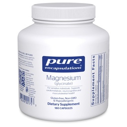 Pure Encapsulations Magnesium (Glycinate) - Supplemento al supporto Stress Relief, Sleep, Heart Health, Nerves, Muscles, and Metabolism* - con Magnesium Glycinate - 180 Capsule