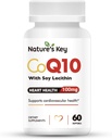 La chiave della natura CoQ10 200mg Softgels - 3X migliore assorbimento dell'acqua solubile Coenzyme Q10 per la salute del cuore con 50mg Soia Lecitina - 1 mese di alimentazione (60 conti)