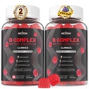Brain & Mood Support Gummies, Super Vitamina B Complex per Uomini e Donne, Tutti B Vitamina B1 B2 B3 B6 B7 Folate MethyB12 con PABA, Inositol, Choline, Supporti MTHFR Gene & Energy, Vegan, 120Ct