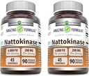 Incredibile Formulas Nattokinase Integratore alimentare 100 mg Veggie Capsule Supplemento | 2000 FU Enzyme Activity | Non-GMO | Gluten Free | Made in USA (90 Count | 2 Pack)