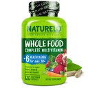 NATURELO Whole Food Multivitamin per Uomo 50+ - con Vitamine, Minerali, Estratti di erbe organici - Vegan Vegetariano - per Energia, Cervello, Cuore e Salute agli occhi - 120 Capsule