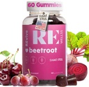 Gommie di radice di barbabietola con l'uva Seed Extract Integratori di energia I Supplementi di ossigeno nitrico senza zucchero per gli uomini e le donne I Supporto per la salute generale e la pressione sanguigna I 60 Gummies - Cherry Flavor