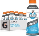 Gatorade Zero With Protein, 10g Isolato di proteine del siero, Zucchero Zero, vegetariano, Elettroliti liquidi, Blu fresco, Bottiglia da 16.9 Fl Oz, 12 Pack
