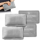 Pacchetti di ghiaccio riutilizzabili per lesioni - (10" x 6") Soft Ice Pack con 1 tessuto morbido in velluto a maniche corte, set flessibile di ghiaccio caldo e freddo gel, grigio, confezione da 4