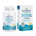 Nordic Naturals Ultimate Omega Mini D3, Limone Flavor - 60 Mini Gel Morbidi - 1120 mg Omega-3 + 1000 IU Vitamin D3 - EPA & DHA - Promuove la salute del cervello e del cuore - 30 Serve