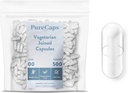 PureCaps USA - Empty Vegetariano Vegan Pillole Capsule Dimensioni 00| 500 Pillole associate| Non OGM Certified | SLS, Gluten, Preservative Free