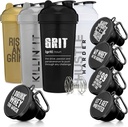 GOMOYO Fitness Bundle - 4-Pack Shaker Bottiglie con Agitator + 5-Pack Protein Funnels con Carabiner, BPA-Free & Lavastoviglie Sicuro