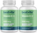 BESTVITE Vitamina B12 (metilcobalamina) 1000mcg (480 capsule vegetariane)(2 x 240) (metil B12) - No Stearates - Vegan - Non OGM - Gluten Free