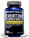 BODYTECH Creatina Monoidrato capsule un Micronized un Supporta la forza muscolare, la massa e l'eccedenza (100 capsule)