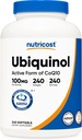 Nutricost Ubiquinol Softgels (100mg, 240 Softgels) - Antiossidante di assorbimento superiore | Forma attiva di CoQ10 - Gluten Free, Non OGM